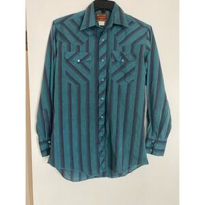 Rustler X-Long Tails Plaid Long Sleeve Pearl Snap Western Shirt 15 32/33
